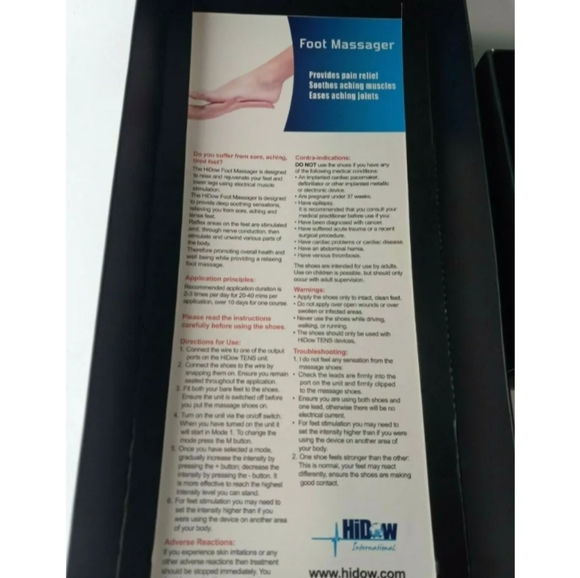 Tens Unit Muscle Stimulator Massager Adjustable Snap on Foot Pain Reliever - Picture 9 of 9